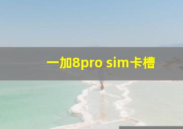 一加8pro sim卡槽